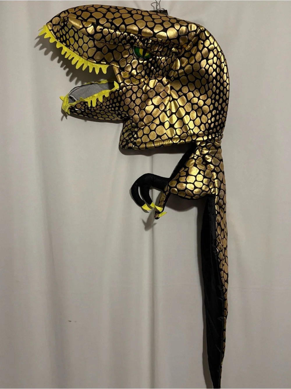 T-Rex Gold and Black Snake Dinosaur Head Costume